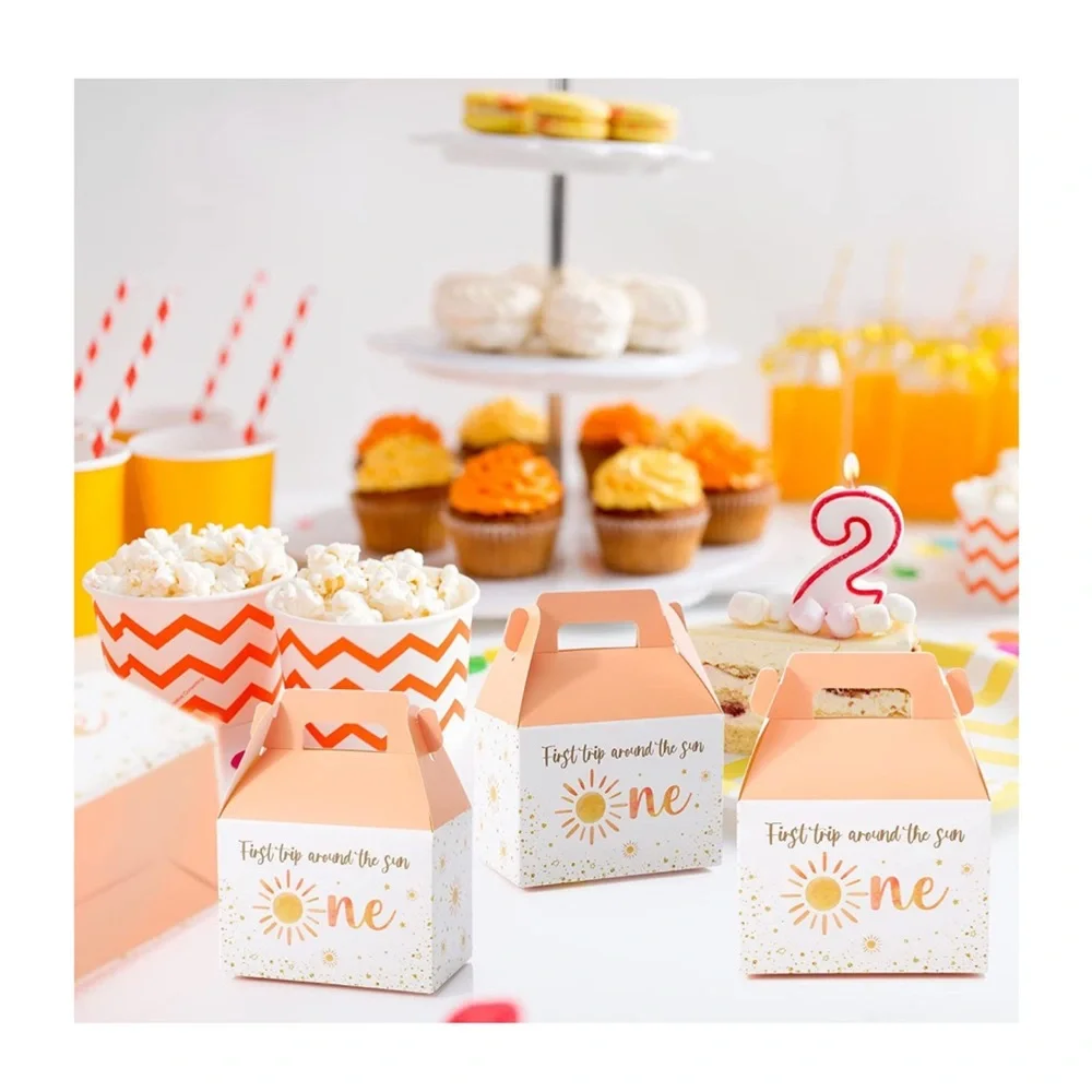 “First Trip Around The Sun” 1st Birthday Treat or Favor Boxes, 24 ct